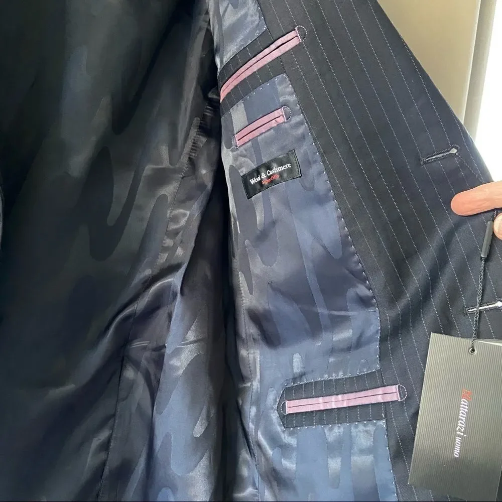 Mattarazi Uomo Wool & Cashmere Pinstripe Venezia Blazer 48